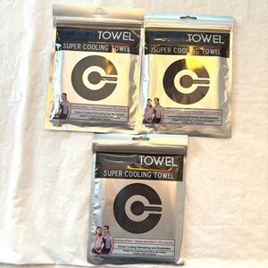 COOL TOWEL 3 Super Cooling Towel Set Yoga golf biking workout NWT